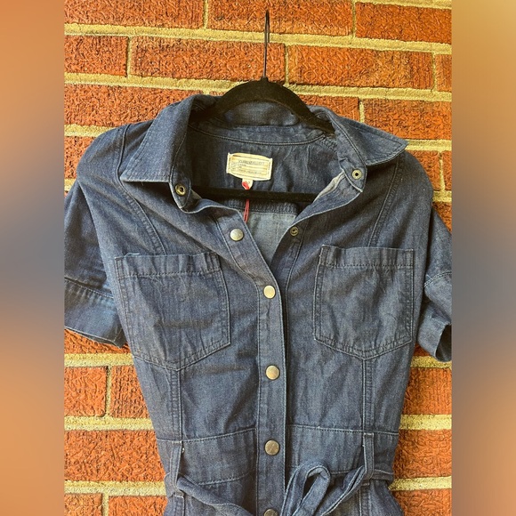 Current/Elliott Knee Length Denim Button Down Dress Size 2 - Picture 2 of 7